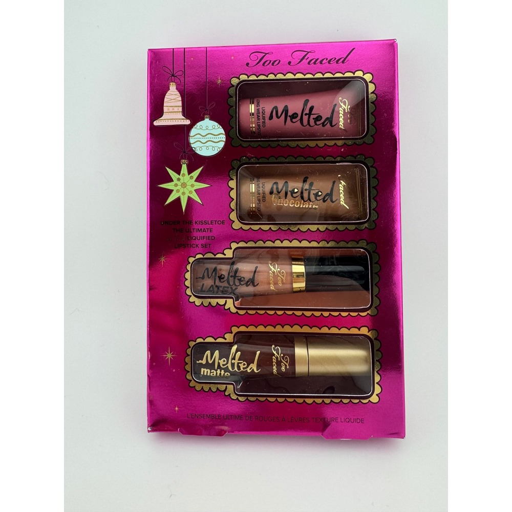 Too Faced Under the Kissletoe Ultimate Liquified Lipstick‎ Set 4pc Holiday NIB